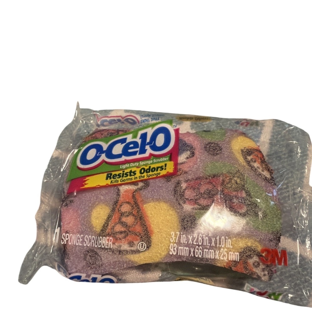 Vintage O-Cel-O 3M Sponges StayFresh Handy Size & Light Duty Scrubber Pizza - Picture 6 of 8